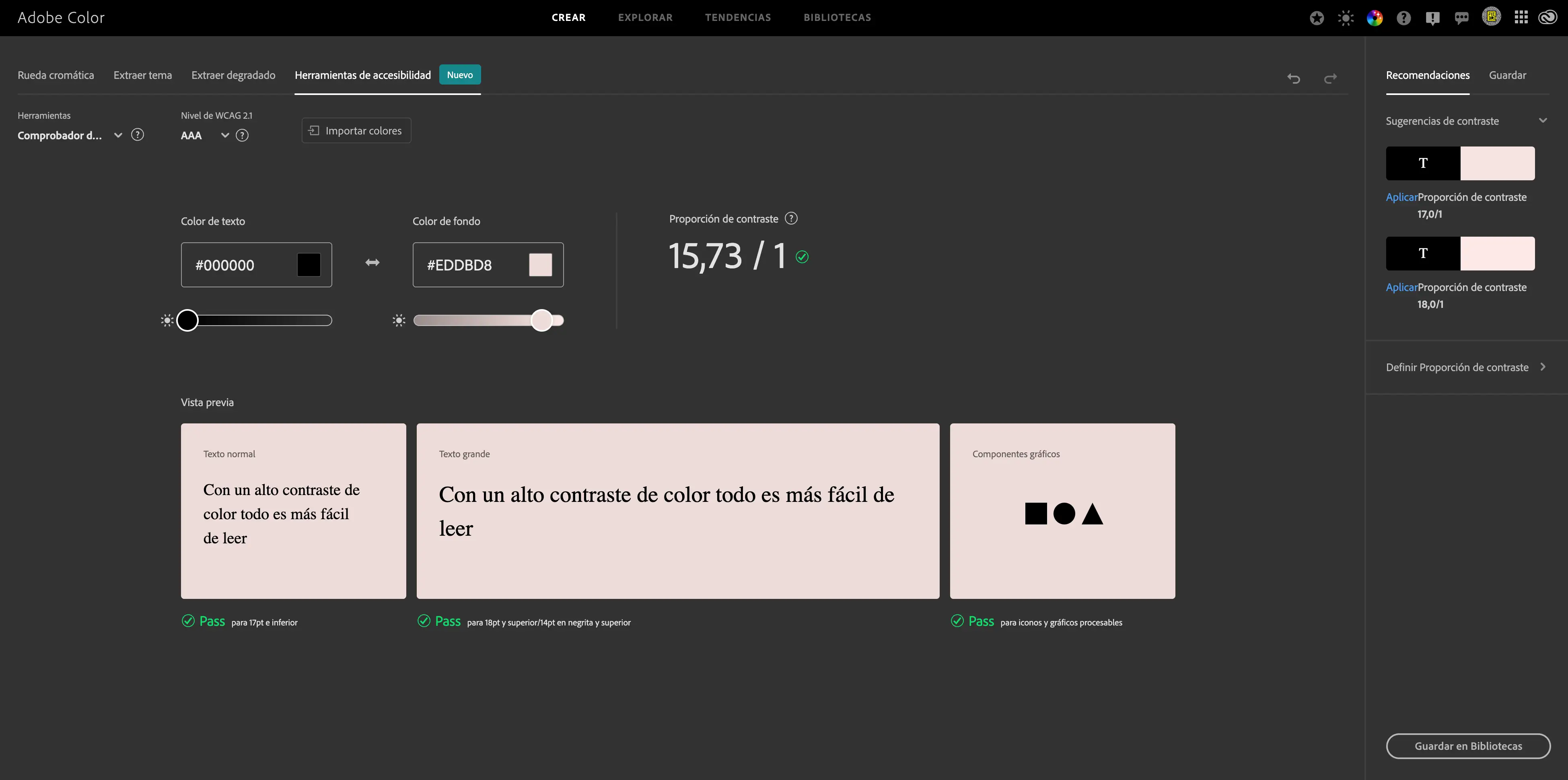 Ejemplo Accesibilidad Rueda cromatica adobe color Fiebre diseño
